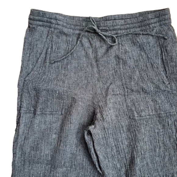 J. Jill Pure Jill Gray Crinkle Linen Stretch Loose Ankle Pants Size Small - Picture 4 of 6